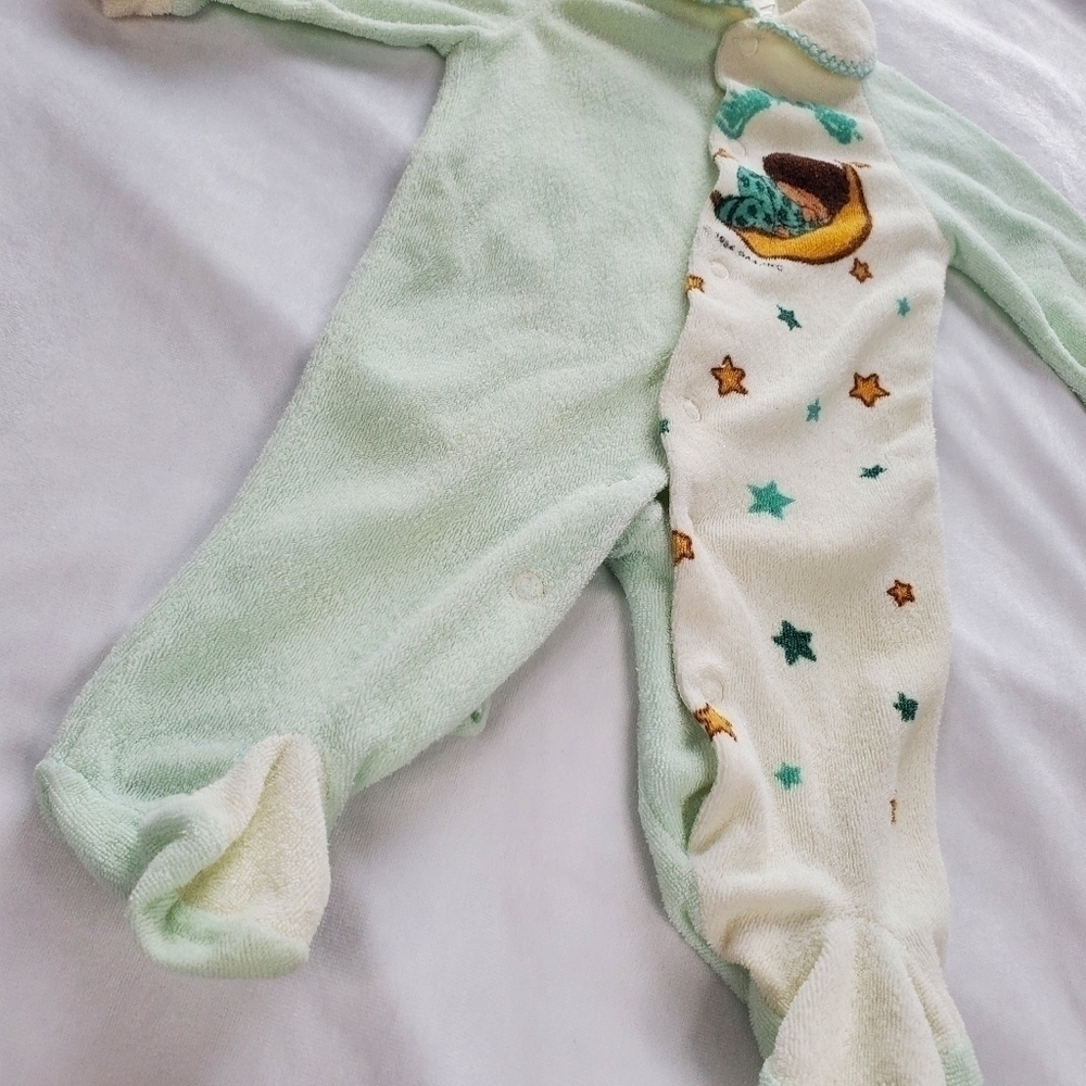 Vintage Baby Cabbage Patch Kids Terry Cotton Footies Sleeper Pajamas - Picture 2 of 12